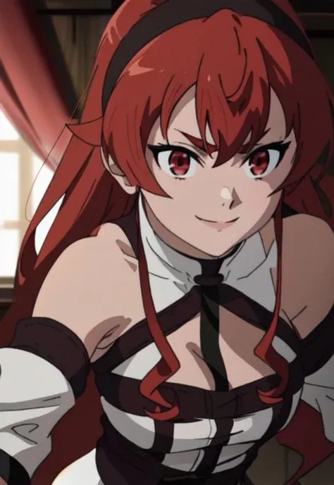 <lora:mushokutensei:0.8>, eris, smile, upper body, (acclaimed, alluring, captivating, exciting, gorgeous, striking:1.3), (ultra realistic, sharp focus:1.3)