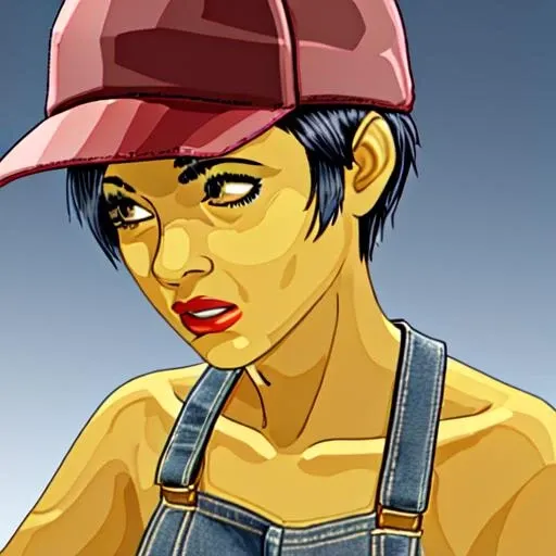 yellow skin, red hat, blue overalls <lora:seedfeeder:0.9>