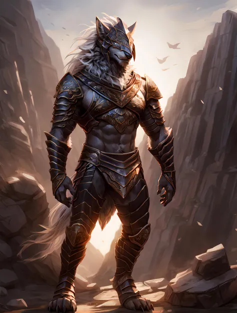 suggestive content, highres, super high resolution, beautiful details, depth of field, solo focus, detailed background, high quality, good lighting, high res, (((masterpiece))), 8k, depth of field, ray tracing, detailed background, great lighting, detailed face and body, detailed lighting, [cinematic lighting], [backlighting], [detailed ambient light], [gray natural lighting], [sharp focus], solo, hdr, eyes covered
<lora:MalikethFRL27nO:0.8>, maliketh (elden ring), male anthro wolf furry, canid, canine, muscular, masculine, muscle, big muscle, huge muscle, tail, digitigrade,
wearing ((armor, helmet, topwear, full body armor, intricate armor, thick armor)), (standing on top of a mountain looking away at a fantasy mountain landscape),
(detailed fluffy fur, fluffy, detailed fur):1.4, tuft, neck tuft, neck fluff, tufted fur, fur tuft, inner ear fluff, <lora:Furtastic_Detailer:1>,