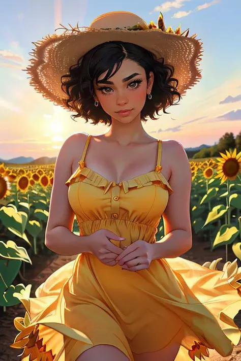 DEN_jayyqueen_OF,
(walking through a field of sunflowers wearing a (summer dress:1.3) and sun hat, field, sunflowers, summer, scenic:1.2),
bokeh, f1.4, 40mm, photorealistic, raw, 8k, textured skin, skin pores, intricate details <lora:epi_noiseoffset2:1>, epiCRealism