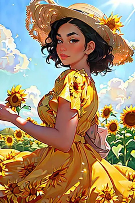 DEN_jayyqueen_OF,
(walking through a field of sunflowers wearing a (summer dress:1.3) and sun hat, field, sunflowers, summer, scenic:1.2),
bokeh, f1.4, 40mm, photorealistic, raw, 8k, textured skin, skin pores, intricate details <lora:epi_noiseoffset2:1>, epiCRealism <lora:ClothingAdjuster3:-1>