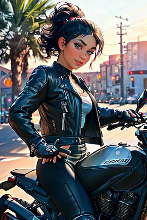 DEN_jayyqueen_OF,
((riding a motorcycle:1.2) wearing (motorbike leathers:1.2), (riding a motorbike:1.2), (driving a motorbike:1.2), (motorcycle:1.1), traffic, leather trousers, leather jacket, motorcycle boots, leather gloves:1.2),
bokeh, f1.4, 40mm, photorealistic, raw, 8k, textured skin, skin pores, intricate details <lora:epi_noiseoffset2:1>, epiCRealism <lora:ClothingAdjuster3:-1>