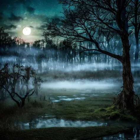 (masterpiece:1.2), (best quality,:1.2), 8k, HDR, ultra detailed, ((photorealistic)), professional light, cinematic lighting, fashion photography, ambient lighting, a dangerous swamp, dead trees, fog, magical moonlight, <lora:detail_slider_v4:3>, FanSwa, <lora:FantasySwamps-10:1>, ((perfect hands)), epiCPhoto