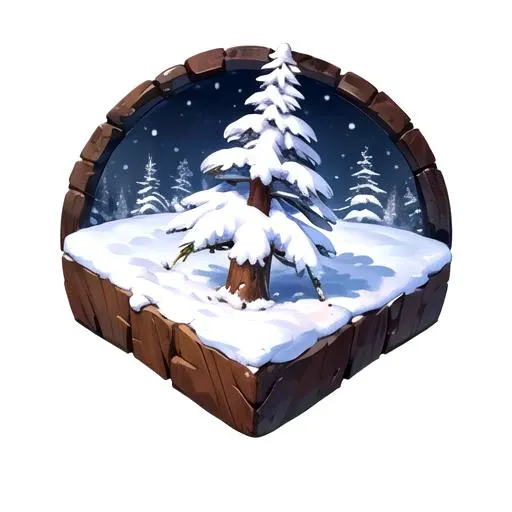 wowicon of a snow pines, border, square icon <lora:sxz-icons-v5:0.6>