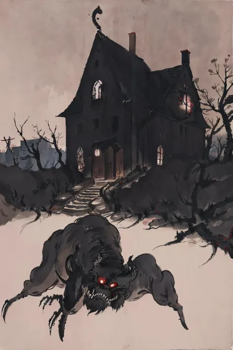 an eldritch building, horror