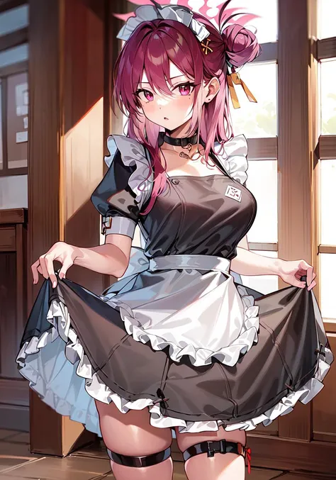 masterpiece, best quality, high resolution,
1girl, solo, maid, enmaided, maid apron,
<lora:BAReizyo:0.8>