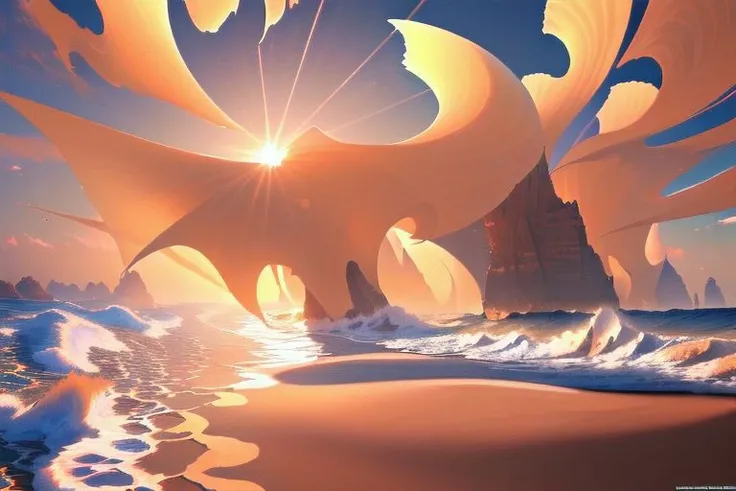 extremely detailed 8k wallpaper,((masterpiece)), (((best quality))), ((ultra-detailed)), (Amazing:1.1), beautiful, nature, sky and ground, heavy wind. masterful, exquisite, loyal, masterpiece, high-quality, detailed kitten, sand waves sun beach