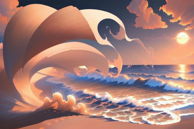 extremely detailed 8k wallpaper,((masterpiece)), (((best quality))), ((ultra-detailed)), (Amazing:1.1), beautiful, nature, sky and ground, heavy wind. masterful, exquisite, loyal, masterpiece, high-quality, detailed kitten, sand waves sun beach