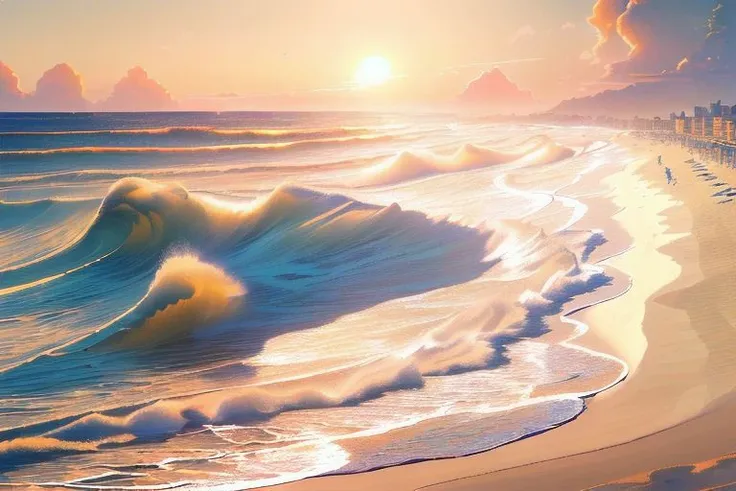 extremely detailed 8k wallpaper,((masterpiece)), (((best quality))), ((ultra-detailed)), (Amazing:1.1), beautiful, nature, sky and ground, heavy wind. masterful, exquisite, loyal, masterpiece, high-quality, detailed kitten, sand waves sun beach