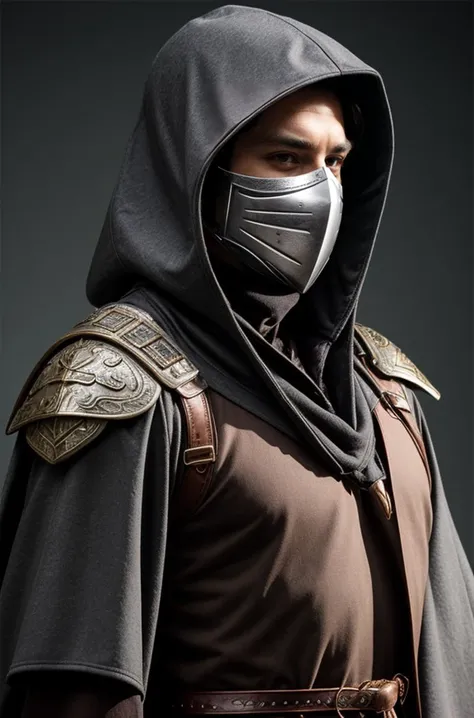 face closeup mask, hood, cape, belt, armor, cloak, gauntlets, Highly detailed, masterpiece, best quality, photorealistic,
<lora:Detail Slider V2 By Stable :0.4>