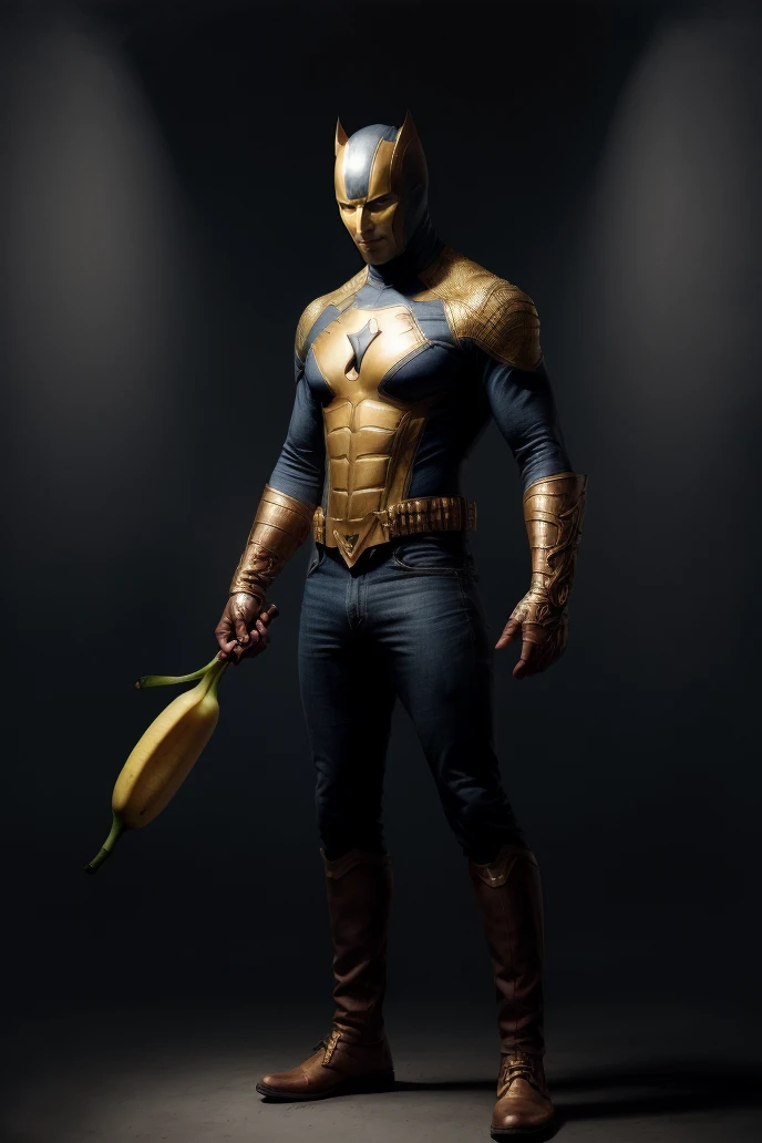 banana-man, concept art, full body, intricate, highly detailed, digital painting, artstation, concept art, smooth, sharp focus, illustration, art by artgerm and greg rutkowski and alphonse mucha