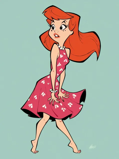 score_9, score_8_up, score_7_up, score_6_up, <lora:fl1ntsXLP:0.9> fl1nts, barefoot, 1girl, red hair, dress, long hair,