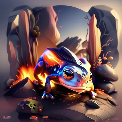 lava fire frog <lora:Frogs:1>