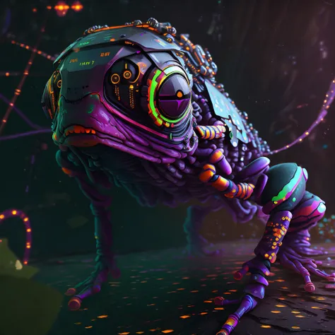 <lora:fROG3_frog:1> A 3d render of a [frog::creepy alien:8], highly detailed, 8K, stunning, hdr, subsurface scattering, global illumination, cycles, film still, Film-like, bokeh, 3d, RTX, insanely detailed, ornate pattern, fire, embers, ((insect macro)), ((fractal)), volumetric lighting, caustics, 512paintstyle1, Style-Psycho, eonn2, frog