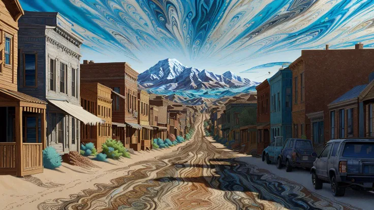 a portrait analog realistic photograph of a magnificent mrblng02-4000 road through busy Wild West town, very detailed, intricate, <lora:to8_ContrastFix_sd15:0.83>
