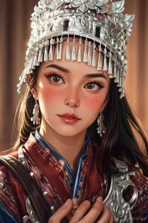 a profestional picutre of 1man, <lora:miao:0.7>miao outfit , Mysterious Glance: Tilting their head slightly to the side, their eyes are shielded by a light curtain of long lashes. Their lips form a faint, enigmatic smile, while one hand rests against their hip, tracing a subtle contour of the arm. This cryptic expression suggests profound internal thoughts. , camera angle pov and focus on face, photorealism,unreal 5 daz,perfectly drawed hands,perfectly drawed face,perfect body,extremely detailed artgerm greg rutkowski greg,((ultrasharp)),((masterpiece)),((best quality)),((ultradetailed)),((intricated details)),ultradetailed character,detailed face,intricated face details,<lyco:GoodHands-beta2:1>,extremaly detailed background,perfectly detailed face,character focus,intricated details of face,fFaceDetail <lora:add_detail:0.7> ultra realistic,32k,RAW photo,(high detailed skin:1.2),8k uhd,dslr,soft lighting,high quality,film grain, beautiful and aesthetic,extremely detailed