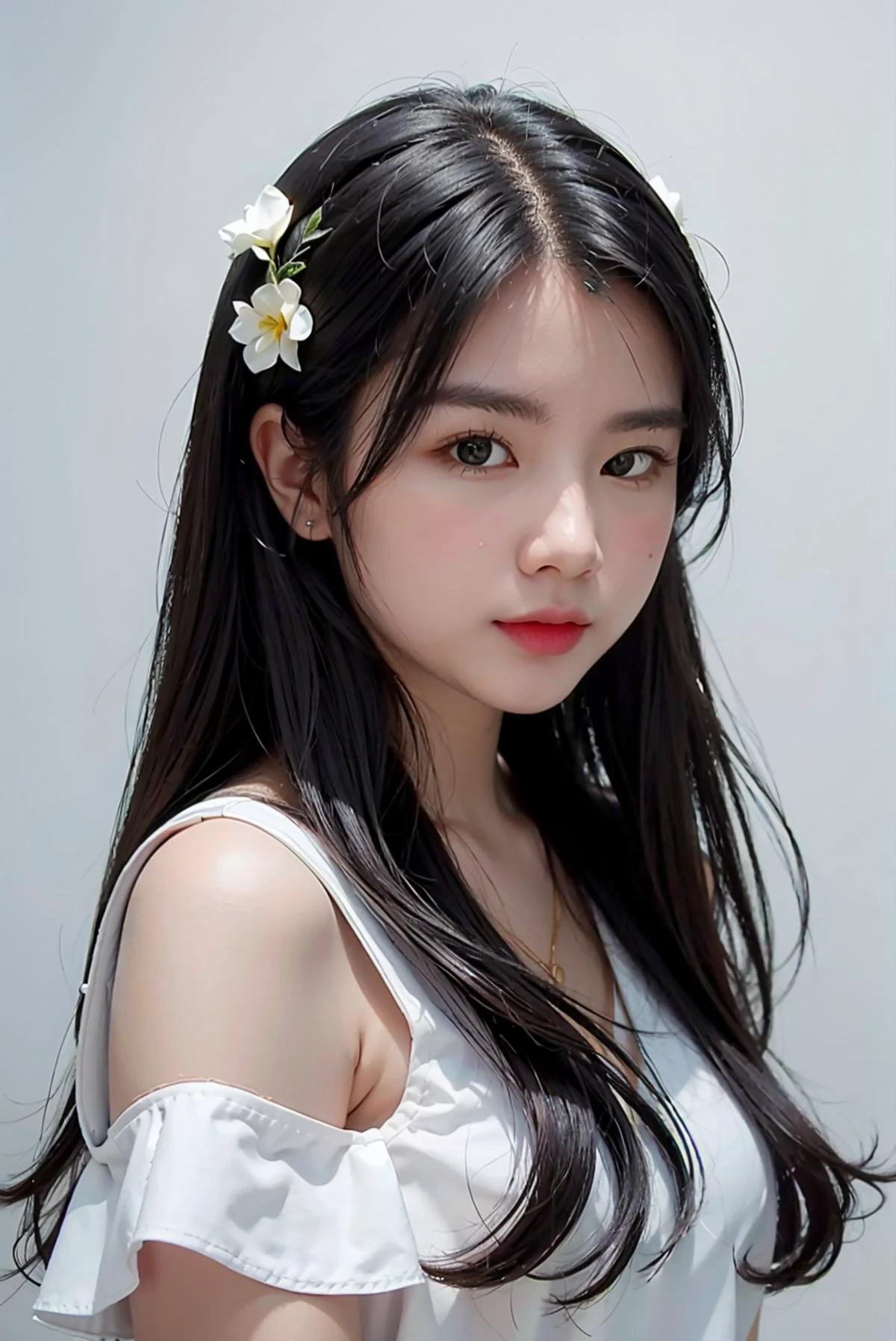 (masterpiece), best quality, perfect face, 1girl, black formal dress, white background, <lora:JigsawV1-04:1>