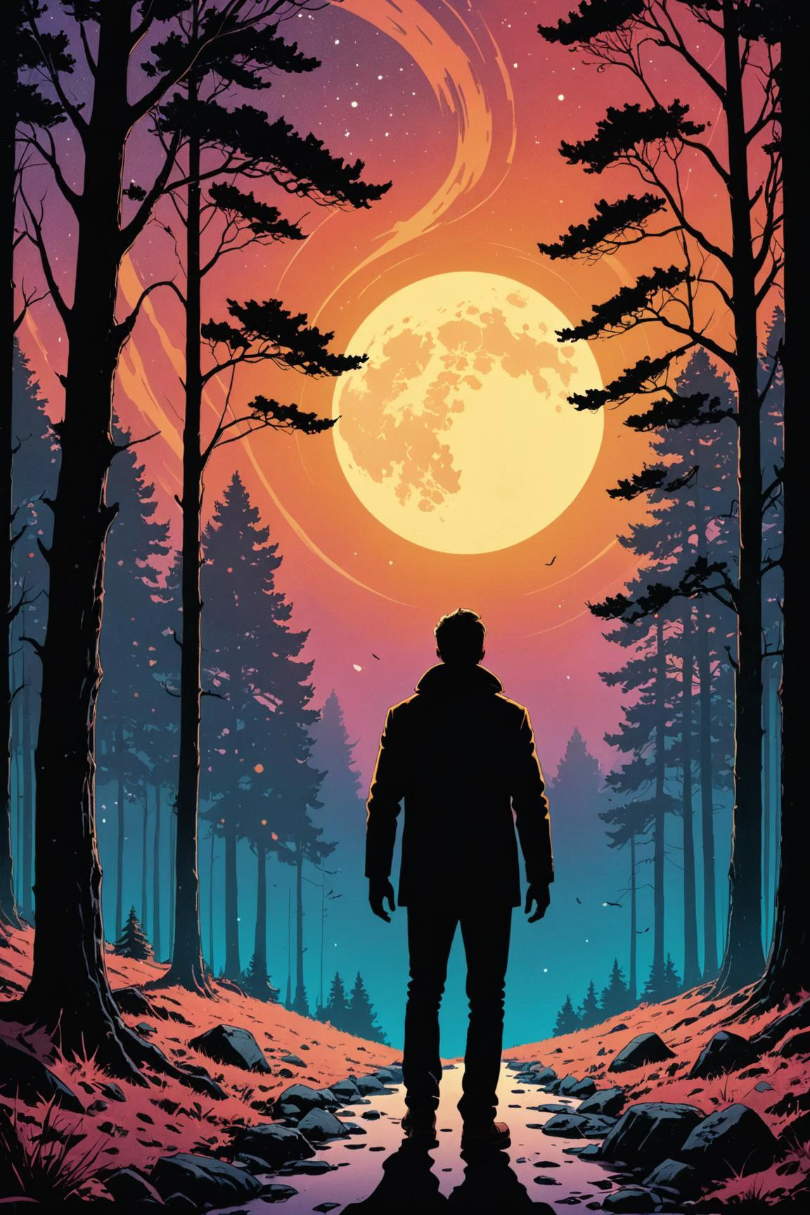 comic book illustration<lora:comic_book_illustration:3.00> by (( Chip Zdarsky  and  Vitaly Golovatyuk )) in the style of [[ Alena Aenami  and  Henry Heerup  and  Andy Kehoe ]],   vibrant dream <lora:vibrant_dream:2.00>  
 <lora:more_art:0.30> <lora:midjourney:-0.15> <lora:RMSDXL_Enhance:0.50> <lora:RMSDXL_Creative:0.50> <lora:RMSDXL_Photo:0.50> <lora:RMSDXL_Darkness_Cinema:0.50> <lora:clothing_slider:2.00> <lora:great_lighting:1.50> <lora:aesthetic:1.50> <lora:photorealistic_portrait:1.50> <lora:extremely_detailed:1.50> <lora:dpo:0.25>