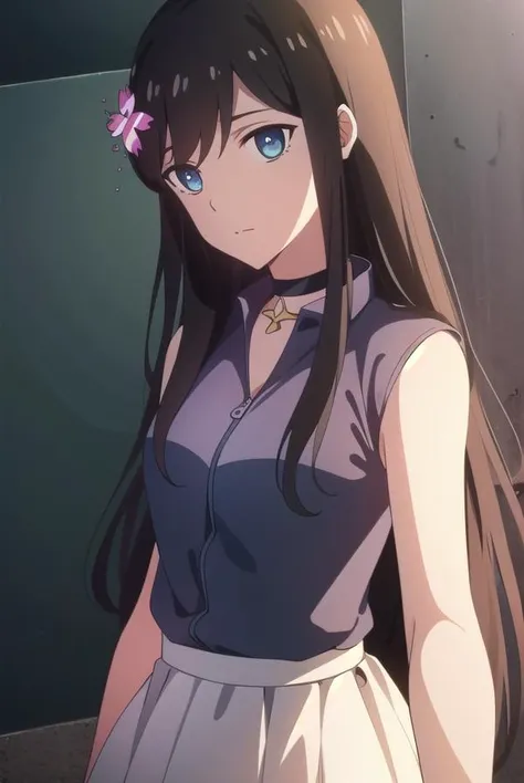 sunrong, <lyco:sunrong-lyco-nochekaiser:1>,
sun rong, long hair, black hair, hair ornament, ahoge, blue eyes, hair flower,
BREAK skirt, shirt, white shirt, sleeveless, choker, black choker, white skirt,
BREAK looking at viewer,
BREAK outdoors,
BREAK <lyco:GoodHands-beta2:1>, (masterpiece:1.2), best quality, high resolution, unity 8k wallpaper, (illustration:0.8), (beautiful detailed eyes:1.6), extremely detailed face, perfect lighting, extremely detailed CG, (perfect hands, perfect anatomy),