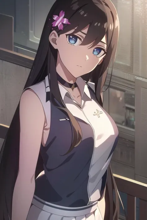 sunrong, <lyco:sunrong-lyco-nochekaiser:1>,
sun rong, long hair, black hair, hair ornament, ahoge, blue eyes, hair flower,
BREAK skirt, shirt, white shirt, sleeveless, choker, black choker, white skirt,
BREAK looking at viewer,
BREAK outdoors,
BREAK <lyco:GoodHands-beta2:1>, (masterpiece:1.2), best quality, high resolution, unity 8k wallpaper, (illustration:0.8), (beautiful detailed eyes:1.6), extremely detailed face, perfect lighting, extremely detailed CG, (perfect hands, perfect anatomy),