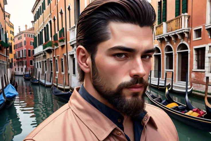 an awarded profesional photography of (1man:1.3) dragon with brown eyes with male Straight Classic Pompadour hair hairstyle and Dutch beard in pink color, he is Writer thinking, Balancing on the edge of a gondola in Venice's canals, she captures the essence of enchanting romance in Statue of Liberty ,(epic scene:1.3),ultradetialed character with perfect face,detailed skin,(ultrasharp:1.3),(masterpiece:1.1),best quality,(photorealistic:1.2),ultrarealistic,realistic ultradetailed character,4k perfect quality, <lyco:GoodHands-beta2:1> by Jeff Wall Firelight camera angle pov and cowboy shot Magnificent,Imperceptible detail,Intricately designed, (perfect quality face:1.5) hyper-detailed complex, insanely detailed, detailed clothes, detailed skin, detailed body, , 1man, realistic lights, realistic shadows, profesional photo