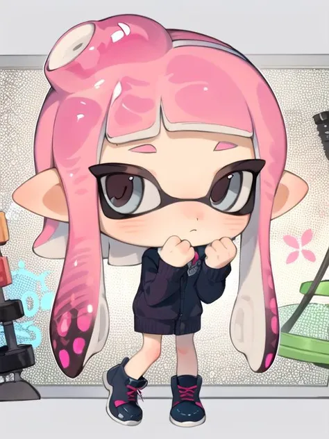 best quality,<lyco:xxx-000013:1.0>, 1girl, solo, inkling, chibi, full body