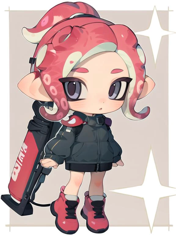 best quality,<lyco:xxx-000013:1.0>, 1girl, solo, octoling, chibi, full body