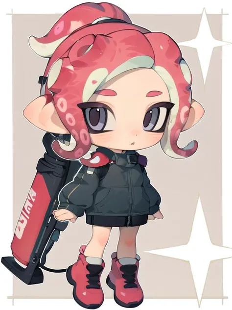 best quality,<lyco:xxx-000013:1.0>, 1girl, solo, octoling, chibi, full body