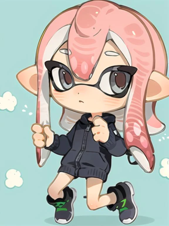 best quality,<lyco:xxx-000013:1.0>, 1girl, solo, inkling, chibi, full body