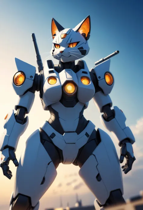 score_9, score_8_up, score_7_up, source_anime, Intergalactic space mecha cat, insane detail, depth of field, 2D anime illustration, outlines, stylized illustration, Mechanical Cat mech, sci-fi masterpiece, warped perspective, tilt shift