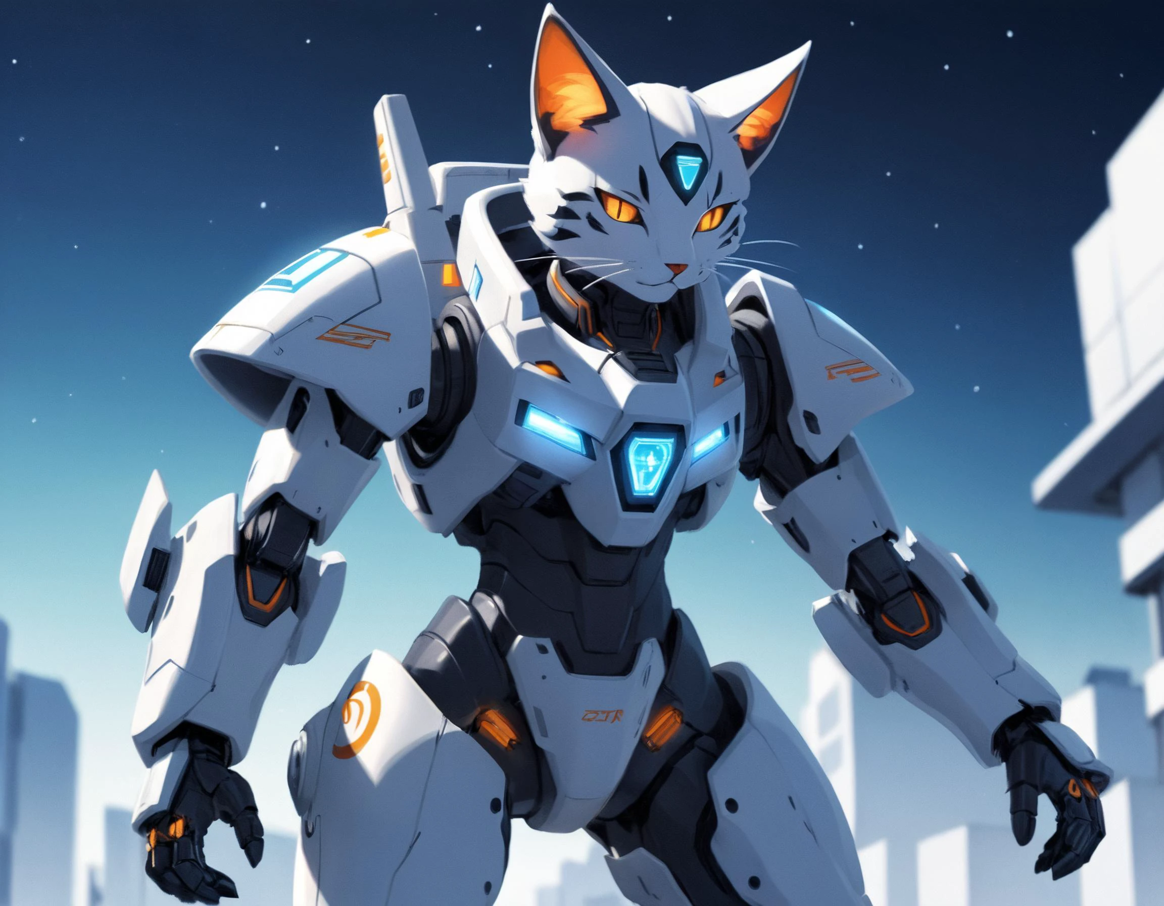 score_9, score_8_up, score_7_up, source_anime, Intergalactic space mecha cat, insane detail, depth of field, 2D anime illustration, outlines, stylized illustration, Mechanical Cat mech, sci-fi masterpiece, warped perspective