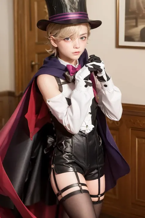 1 Arthoria pendragon black jacket short hair pirang hair