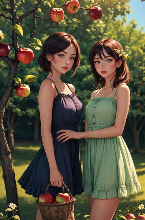 there is a woman sitting on a blanket with a basket of food, beautiful portrait of nami, misty from pokemon, redhead girl, nami from one piece, elegant pose, nami one piece, render of april, nami, redhead, beautiful alluring anime woman, succubus in sundress portrait, trending on cgstation, highly detailed exquisite fanart, (two heads:1.2)