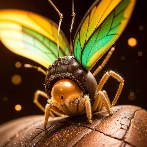 (masterpiece:1.0), (best quality:1.4), macro shot of (alien butterfly spider hybrid:1.3) with (bokeh background:1.2), cryptids, (bokeh:1.4), (ultra highres:1.2), bokeh sparkles, (photorealistic:1.4), (8k, RAW photo:1.2), (sharp focus:1.4), macro photography, extreme close-up, microscopic, volumetric lighting, vignette, lowkey, glowing, focus stacking, extremely intricate, extreme detail, retouched, soft light <lora:Cryptids:0.5>