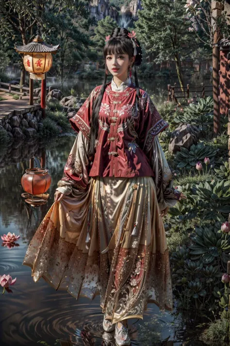 <(best quality, extremery best quality, masterpiece:1.4), (realistic, intricate details:1.4), (photorealistic:1.4), (extremely intricate:1.4), highres, ultra highres, ultra detailed, ultra-detailed, absurdres, incredibly absurdres, extremely detailed, high quality, high resolution, hyperrealistic, ultra-realistic, hyper-detailed, top quality, best, fine detail, massive detail, Highly detailed, extreme detailed, highest detailed, high-res, absolutely resolution, reflection, (refraction:1.4), (hyperrealism:1.4)>, BREAK, (1girl:1.3), solo, looking at viewer, (young cute beautiful 18-year-old girl:1.4), 3d face, (hand of Guido Daniele:1.4), beautiful girl, Beautiful face, pretty, girlface, kpop idol, supermodel, stunning innocent symmetry face, perfect body, medium breast, slim waist, slim legs, (high detailed skin:1.5), glowing eyes, goddess, natural skin texture, shiny skin, White skin, Beautiful detailed face, detailed face, real skin texture, cute delicate face, finely detailed face, golden ratio, golden ratio face, expressive eyes, perfect face, perfect skin, flawless face, clear face, shiny hair, pale skin, Proper body proportion, perfect anatomy, realistic skin texture, luscious lips, glossy lips, natural makeup, beautiful bright pupils, slender figure, intricate eyes, detailed pupils, detailed face and eyes, longeyelashes, blush, good hand, perfect hands, pretty face, beautiful female bodies, finely detailed skin, oily shiny skin, clean facial features, an extremely delicate and beautiful, cute & girly, beautiful detailed eyes, stars in the eyes, detailed simmetric eyes, perfect smooth skin texture, BREAK, (((((standing, (white/blue/red/black/green/pink/yellow chinese shirt),(white/blue/red/black/green/pink/yellow chinese long skirt), (dancing, smile, Pink hair, Pink eye, long hair, Pink eyelashes, Pink lips, Pink lip colour, Eyes glowing Pink, flat bangs, happy expression, warm smile), (lotus, hair ornament, water, dancing with butterfly, chinese traditional architecture, in the garden, floral background, brilliant colors, long_hair, nail_polish, jewelry, ancient art, chinese style), (night, Night time, moon light, Golden Hour, sky, landscape, aurora borealis, stars, outdoors, Chinese, Pink fireworks, Sakura tree background:1.4), (lake background, mountains, full moon background, night lake shore, river, forest, chinese style countryard, lanterns, pond, cobblestone pathway, building pavilion, chinese buildings, moutains, misty lake, ancient chinese background, puddle, after the rain, petals falling, wet grass and trees, flower sea, in a meadow, waterfall, breeze, flying splashes, flying petals, leaves, bloom, bloom effect, surrounded by heavy floating petal flow, petal, Pink butterfly, flower, detailed beautiful grassland with petal, flowers, plants, Pink rose, many Pink roses, leaves falling from the tree, dust is drifting, ethereal, scenery, nature, mysterious background:1.4), (iridescent colors, Iridescence, blush, mysterious, fantasy background, fantasy, open mouth:1.2), (fog, wind:1.2), (Luminescent Particles:1.3), (fullbody:1.2), (eye focus, face focus, character focus, close-up face:1.2), (dutch angle, cowboy shot:1.3), colorful refraction)))), BREAK, <cinematic portrait, analog film photography, film emulation, bokeh, blurry noise background, watercolor, available light, detailed light, volumetric fog, beautiful lighting, Rembrandt lighting, Cinematic, pixel art, game art, key visual, surreal, PBR Texturing, Anisotropic Filtering, Maximum Clarity And Sharpness, Albedo And Specular Maps, Multi-Layered Textures, Surface Shading, Sub-Pixel Convolution, Sub-Pixel Convolution, Accurate Simulation Of Light-Material Interaction, blurry foreground, broad light, volumetric light effect, matte painting, perfectly defined features, volumetric lighting, Tone Mapping, Lumen Reflections, Global illumination, Ray Tracing, Screen Space Global Illumination, Accent Lighting, 32k, Natural Lighting, volumetric, cinematic masterpiece, Rule of thirds, high dynamic range, Multi-exposure HDR capture, cinematic render, game cg cinematic, atmospheric perspective, movie scene, epic dynamic frame, motion blur, ((cinematic look, Film look)), rim light, 4k textures, adobe lightroom, photolab, insane details, hyperdetailed, exposure blend, professional color grading, professional color correction, aerial perspective, particles and dust in beams of light, cinematic scene, dynamic lighting, sharp details, lomography, soft focus, light leaks, bold hues, atmospheric depth, (explosive light and shadow:1.2), aesthetics, intricate designs, ultra realistic digital art, (zentangle, mandala, tangle, entangle), (fractal art), elegant, vivid colours, floating particles, particles, dramatic, epic, (ink drawing, oil painting detailed), (dramatic lighting:1.2), RAW, huge filesize, extremery detailed CG, Photo, 8k uhd, cinematic atmosphere, trending on artstation, award-winning glamour photograph, highly detailed photo, official art, beautiful and aesthetic, unity 8k wallpaper, beautiful, highly detailed CG illustration, best illustration, intricate, Amazing, emotional, analog, painting, digital painting, concept art, Oil Painting, illustration, Classical art, Renaissance, Romanticism, Neoclassicism, Color Palette, depth and contrast, Vibrant colors, saturated, rich saturation, color harmony, vivid palette, concept-art, design style, detail character, concept render, colorful, analog photography, dreamy atmosphere, specular highlights, atmospheric lighting, (dynamic angle, dynamic pose :1.3), (shiny, clothes reflecting light, lens flare, bloom effect, light particle, lens glare:1.3), realistic lighting, cinematic light, (cinematic lighting), light in the face, soft lighting, saturated colors, detailed background, sharp focus, 8k high definition, perspective, Master Composition, roughness, post-processing, soft shadows, realistic shadows, ambient occlusion, ray-tracing, subsurface scattering, photon mapping, physically-based rendering, octane rendering, unreal engine 5, ue5 rendering, Adobe After FX, dslr, RTX, Best character details, radiosity, sharp, antialiased, RAW photo, HDR, 8k, 4k, (((Photographed by Roger Deakins, using a RED Monstro 8K VV camera and a series of high-end lenses))), ((Hasselblad photography)), (film grain:1.4), Kodak portra 400, ((Fujifilm X-T5)), professional photograph, depth of field, caustics, Broad lighting, diffuse lighting, rim lighting, two tone lighting, textile details, visible pores, high resolution scan, professionally color graded, photographic reality, automatic white balance, best lighting, detailed shadow, high contrast, strong light and shadow>, (PureErosFace_V1:0.7), (ulzzang-6500:0.7), <lora:epiNoiseoffset_v3:2>, <lora:add_detail:0.7>, <lora:hipoly_3dcg_v7-epoch-000012:0.7>, <lora:hanfu_ming:0.8>, (kbxll:0.7), <lora:more_details:0.7>