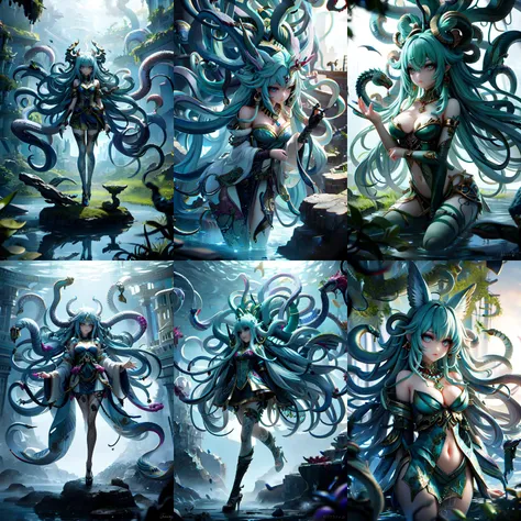 <lora:chaosflowers:0.5>, 1girl, flower, female in her 20's, monster girl,