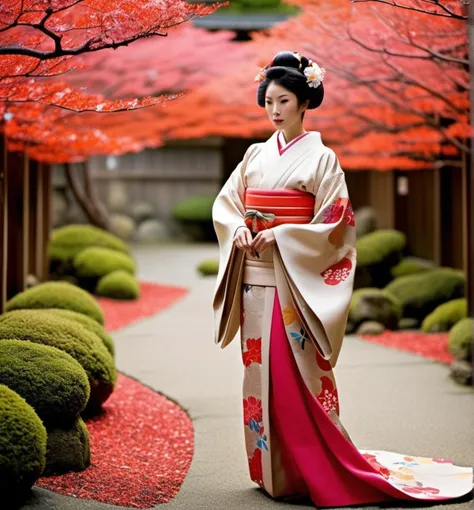 A Japanese dress in a fantasy context can be inspired by traditional Japanese clothing, such as a kimono or a yukata, but with added elements that evoke a sense of fantasy or imagination. In a fantasy setting, designers often take creative liberties to incorporate magical or fantastical elements into the traditional Japanese attire.