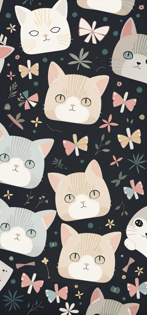 8k, best quality, (masterpiece:1.2), masterpiece, best quality, <lora:kp:1>,kpstyle,cat,chibi,simple background,6+others,multiple others, too many