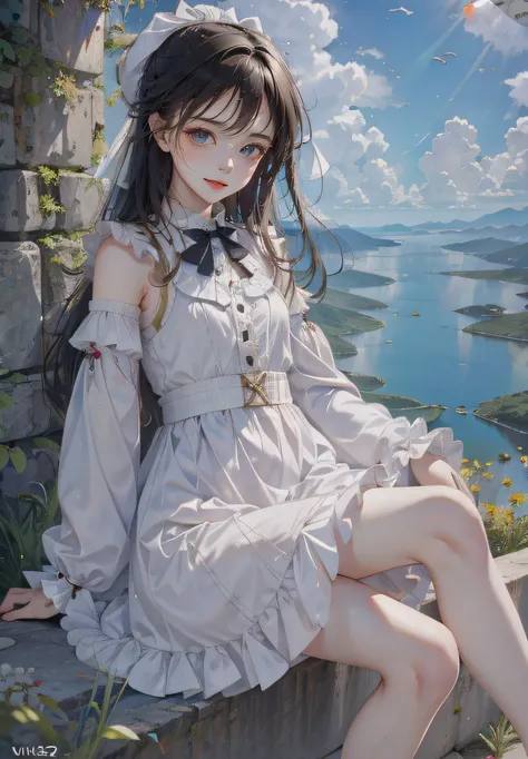 1 girl,solo,(8k, best quality, masterpiece:1.2), (realistic, photo-realistic:1.37), ultra-detailed,beautiful detailed sky,night,dating,(nose blush),(smile:1.15),(closed mouth),beautiful detailed eyes,((masterpiece)),(((bestquality))),((ultra-detailed)),((((fullbody)))),(unhelpless),tear,crying,(((((fallingfromthesky))))),((WeatheringWithYou)),(((fullbody))),(illustration),(1girl),((falling))tear,((facetowardsthesky))(hairflowsupwards)((illustration)),((disheveledhair)),animescreeshot,((frills)),(1girl),bigtopsleeves,floating,beautifuldetailedisky,beautifuldetailedeyes,overexposure,,expressionless,sidebluntbangs,hairsbetweeneyes,ribbons,bowties,buttons,bareshoulders,(((smallbreast))),detailedclothes,blankstare, black hair,blue eye,fashi-girl,red lips,makeup,realistic,<lora:fashionGirl_v50:0.5>, <lora:shojovibe_v11:0.4>,PerfectNwsjMajic,<lora:nwsjmajic_11:0.7>