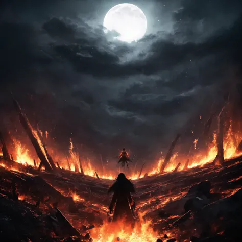 Otherworldly mysterious creatures, Terrifying atmosphere, Fire, Smoke, hyper photorealism, High quality, Masterpiece