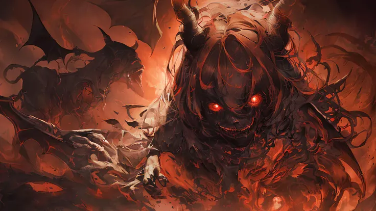 masterpiece, best quality, high quality,(a dark shapeless creature with a dark red glow and red eyes and surrounded by darkness:1.2), (demons of fear and suffer:1.4), (dark fantasy:1.2), (darkness:1.2), abstraction, abyssopelagic, award winning photography, Depth of Field, HDR, extremely detailed, trending on artstation, trending on CGsociety, Intricate, High Detail