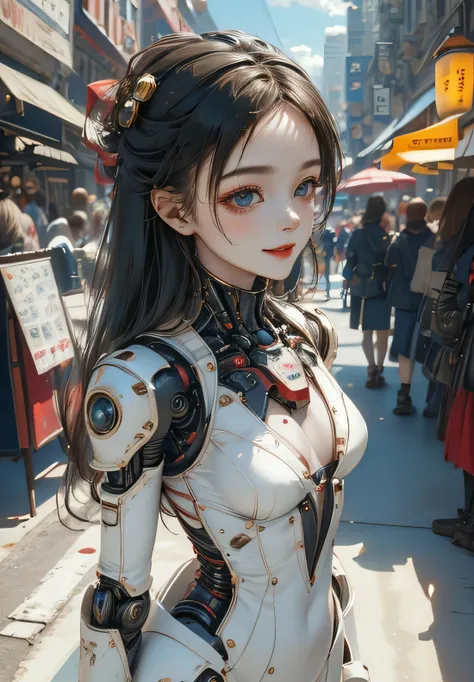 (8k, best quality, masterpiece:1.2), (realistic, photo-realistic:1.37), (best quality), ((an extremely delicate and beautiful)), ultra-detailed,
1 mechanical doll girl, hair_flaps, teasing_smile, look at viewer, chasing, grimace, kneeling, japanses clothes, no bra, open shirt, see-through, nipples show through, no bra, see-through, (((ground view up))),
((Chest covered)), cinematic light, ((upper torso hanging by wires)), ((Hanging by wires and tubes)), (machine made joints:1.2), ((mechanical limbs)), (blood vessels connected to tubes), (mechanical vertebra attaching to back), science fiction, artificial, fantasy futurism, steampunk, glowing lights, streetlamp,
reelmech, <lora:Reel_mechanical_parts_v_1_3:1>,
small breasts, Perfect Perky Breasts, slim body, black hair, Blue eye, fashi-girl, red lips, makeup, realistic, fashigirl, vivian, dataset, <lora:NIX_F6S4N5:1>, <lora:add_detail:0.1>,