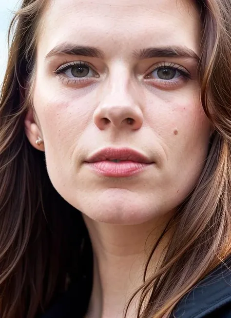 close up portrait of sks woman , by Flora Borsi, style by Flora Borsi, bold, bright colours, ((Flora Borsi)), by Dominique Issermann, <lora:lora-small-hayley-atwell-v1:1>