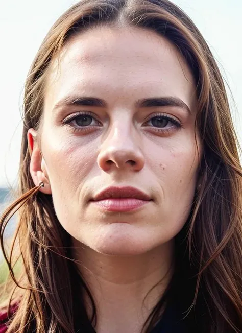 close up portrait of sks woman , by Flora Borsi, style by Flora Borsi, bold, bright colours, ((Flora Borsi)), by Dorothea Lange, <lora:lora-small-hayley-atwell-v1:1>