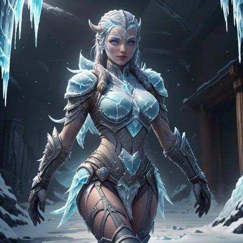 <lora:VikingWorld:0.8> vikingworld,1girl, <lora:FrostRaceTech:0.7> frostracetech, cryogenic, 1girl,
