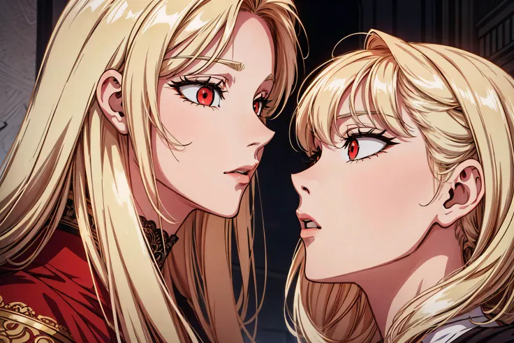 highly detailed, dynamic, cinematic, stunning, realistic lighting and shading, manhwa-scenery, long blonde hair,red eyes, in full growth, <lora:ManhwaUltima:0.8> shoujo-style,romance manhwa, 1girl, 
<lora:add_detail:1>,