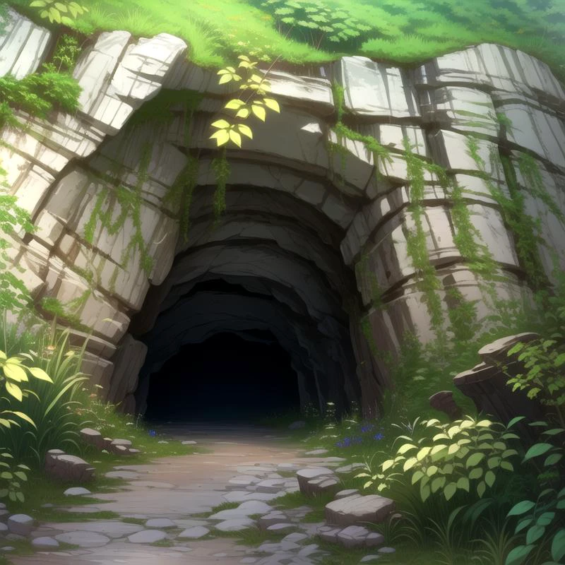 manhwa-scenery, branch, bush, day, (cave), forest, grass, nature, no humans, outdoors, path, plant, road, rock, scenery, sunlight, tree,
(((masterpiece))), (highest quality), best quality, highres, 8K, extremely detailed, Digital Art, (Hyper-Detailed Background:1.2), (intricate details), award-winning, hyper-detailed, (illustration:1.1), (cinematic lighting)