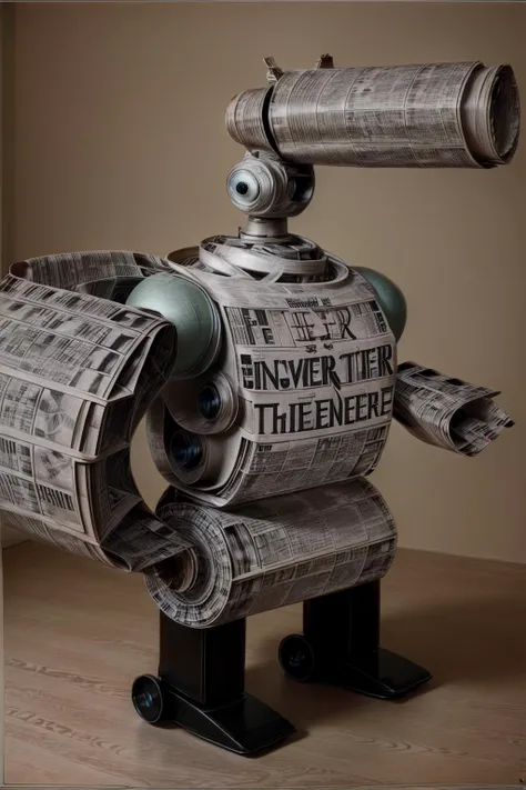 <lora:NewspaperWorld:1.0> (NewspaperWorld:1.1) ( robot made of newspaper:1.2)