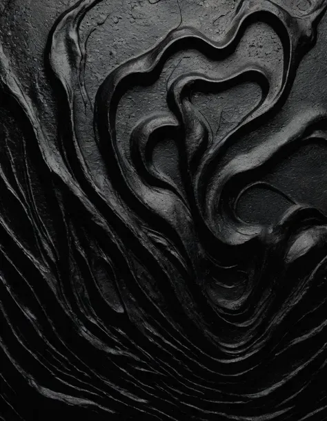(Gut Feeling:0.0) Dark, rippling forms contrast against a lighter background, conveying the sense of an intuitive, yet inexplicable understanding, Gritty Textures