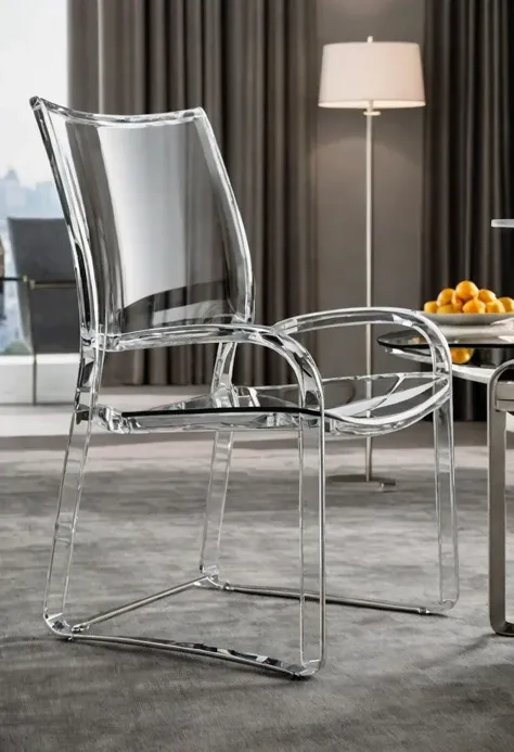 A chair made of glass, designed by a renowned furniture designer, is the ultimate in luxury and sophistication. The chair's frame is made of clear, tempered glass, which is both strong and elegant. The chair's seat and backrest are also made of glass, but are frosted to provide privacy and comfort. The chair's design is ultra-detailed, with every curve and line carefully crafted to perfection. The finish is high end, with a polished surface that reflects light beautifully. The chair is rendered using Octane, a cutting-edge rendering engine that produces cinematic lighting and high contrast. The final result is a photo-realistic image that is 8K in resolution, providing an ultra-high definition experience. The character design is also exceptional, with every detail carefully considered to create a truly unique and memorable piece of furniture.